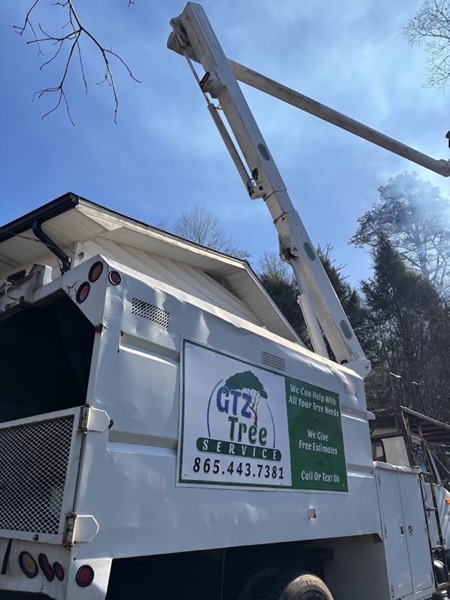 GTZ chipper truck on site processing brush